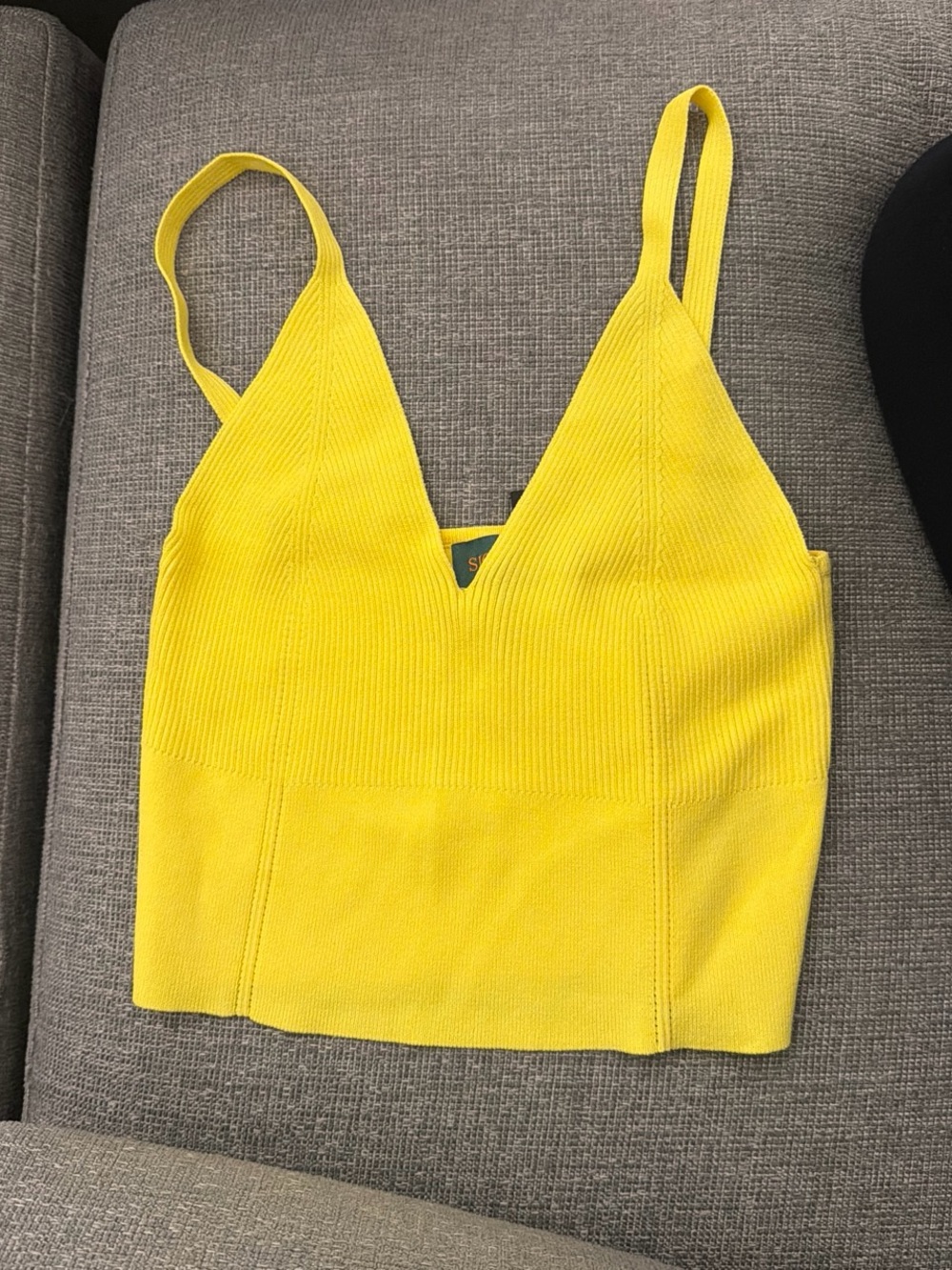 Signature8 Sunny Yellow V-Neck Ribbed Camisole